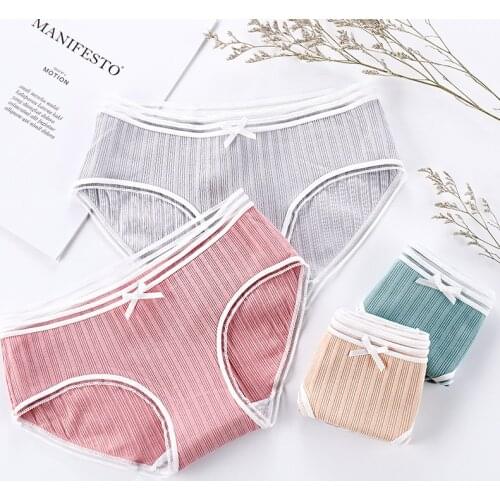 Women Briefs Cotton Solid Color Panties Female Seamless Sexy Underwear Gril Lingerie Mid Rise Ladies Underpants Womens Panty