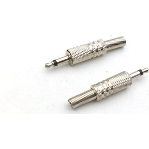 1/8 3.5mm MONO Male Plug Metal Audio Headset speaker connector