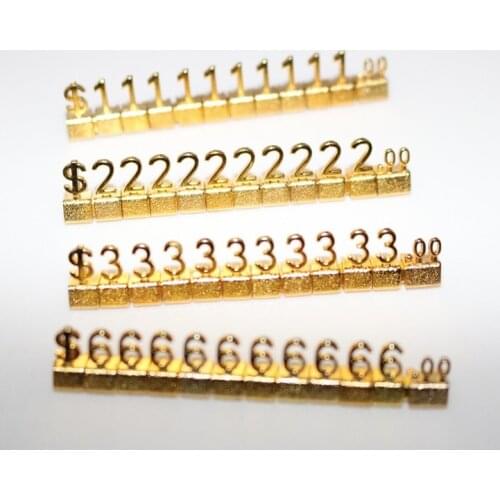 10Sets/Lot L:5CM Commodity Combination Aluminum Metal Price Tags Card Jewelry Watches Garment Dollar Price Tags