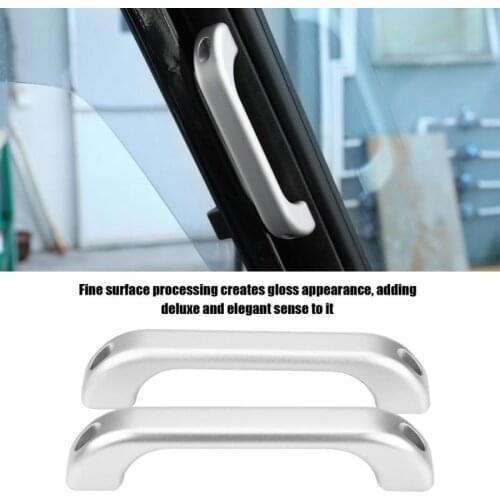 2Pc Car Interior Chrome Aluminum Alloy Grab Door Handle Cover Trim for Land Rover Defender 110 90 2007-2016 Car Accessories