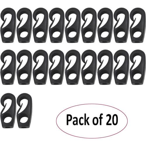 20x Lashing Hook Bungee Hooks Rope End ClipS for Kayak Canoe Paddle Board Dinghy