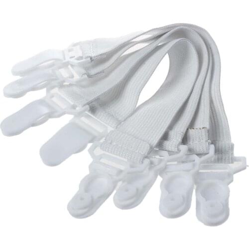 ABKM Hot 4 Pcs Home White Elastic Mattress Bed Sheet Grippers Clips