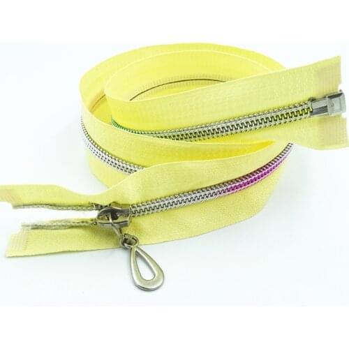50 Pcs Nylon Colorful Tooth Gradient 5# Opening Zipper 60Cm (24 Inches)