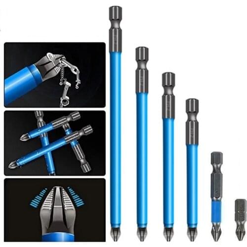 6pcs Screwdriver Bit S2 Steel Anti-Slip Drill Bit 1/4\" Hex Shank Magnetic PH2 Electric Screwdriver Bits