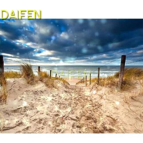 Full Round Diamond mosaic 5D DIY Diamond painting Cross stitch Bad grass Full Square Diamond embroidery sandy beach seaside