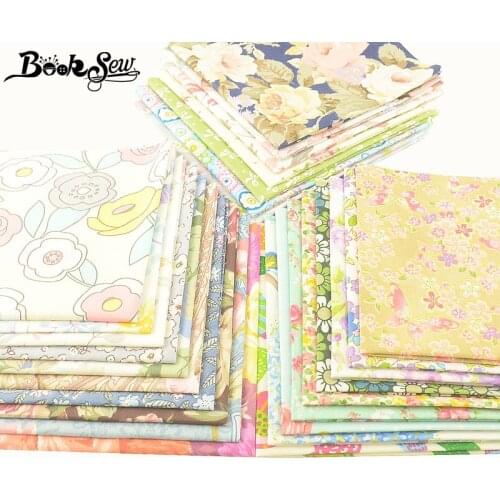 Booksew 100% Cotton Fabric Flowers Fat Quarters 32x32cm/pcs Telas Algodon Patchwork Tissu DIY Quilt Cloth Sewing Cushion Textile