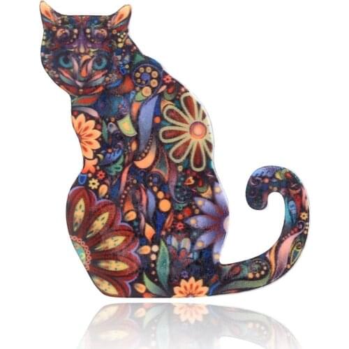 Animal Brooches Colorful Cat Metal Pin Couple Badge Lapel Shirt Accessories Festival Gift Cartoon Cute Cat Animal Brooches Badge