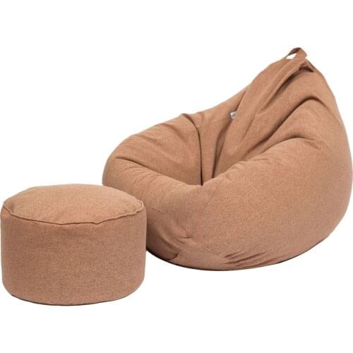 Croker Horse Fine Linen Lazy Sofa Bean Bag Covers Without Filler/Inner Pouf Puff Couch Tatami Living Room Furniture sofa Cover