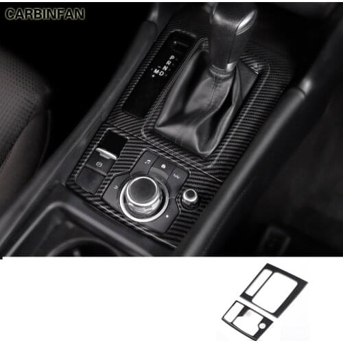 Carbon Fiber Gear Shift Panel Knob Cover For Mazda 3 M3 Axela 2017 2018 2019 Car Auto Shift Box Panel Cover C1984