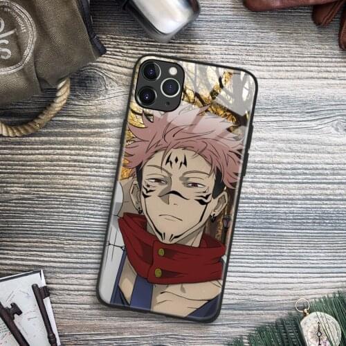 Sukuna Jujutsu Kaisen Manga Anime Soft TPU Glass Phone Case for IPhone SE 6s 7 8 Plus X Xr Xs 11 12 Mini Pro Max Samsung Redmi
