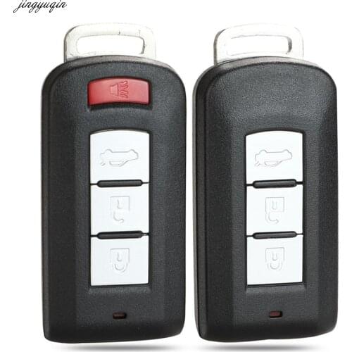 Jingyuqin Remote Car Key Case Shell For MITSUBISHI ASX Outlander Sport Pajero Shogun Montero Lancer RVR 3/4Buttons Smart Fob