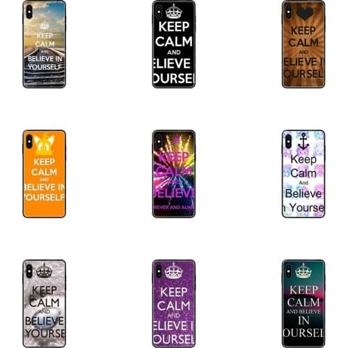Petty Gain Keep Calm And Believe Yourself Black Soft TPU Protector Phone Cases For Xiaomi Redmi 3S 4X 4A 5 5A 6 6A 7 7A 8 8A 8T