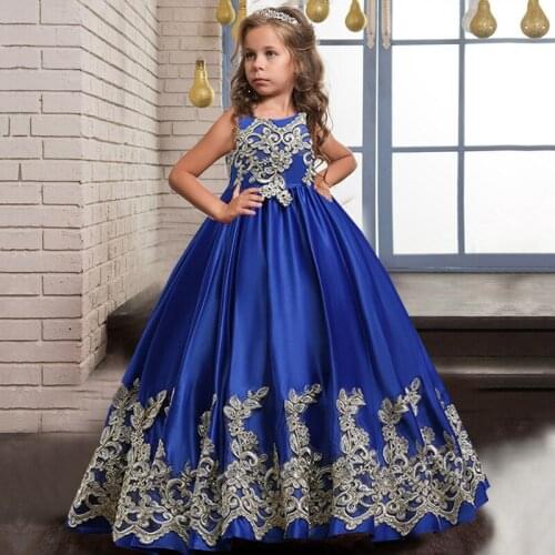 Flower Girls Advanced Customizat Embroidery Long Dress Childrens Princess Birthday Party Eucharist Dinner Jacquard Dress
