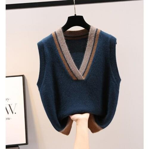 Korean version 2021 new spring dress womens Knitted Vest sweater with vest