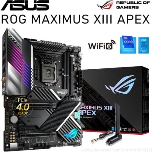 Asus LGA 1200 ROG MAXIMUS XIII APEX Z590 Motherboard PCI-E 4.0 DDR4 64GB SATA III USB3.2 M.2 ATX 1200 Motherboard Placa-mãe New