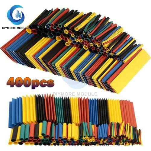 400PCS/Lot Polyolefin Heat Shrink Tube Set 3.5mm / 8 Sizes 1-14mm 2:1 Heat Shrink Tubing Insulation Shrinkable Tube Wire Cable