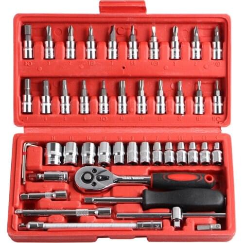 Socket Wrench Set Car Repair Ratchet Wrench Key Spanner Nut Tool Head Ratchet Metric Spanner Set Tools Open Kit