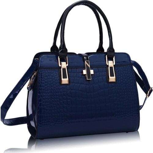 New Fashion brand Shoulder Bags for women 2021 Patent Leather messenger bag Crocodile pattern handbags sac a main Bolsa Feminina