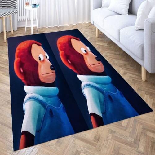 Monkey Puppet Both Carpet for Living Room 3D Anime Cartoon Rug Gamer Teen Room Bedside Lounge Rug Kids Children Floor Mats