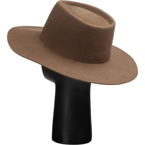 Autumn Winter New Simple Fashionable Fedoras Hat Light Body Wide Brim Woolen Jazz Top Hat Outdoor Travel Warm Shape Hat