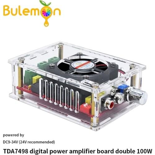 DC 12V 24V TDA7498 100WX2 High Power Audio Amplifier board Car RCA amplificador For Speaker Home Theater