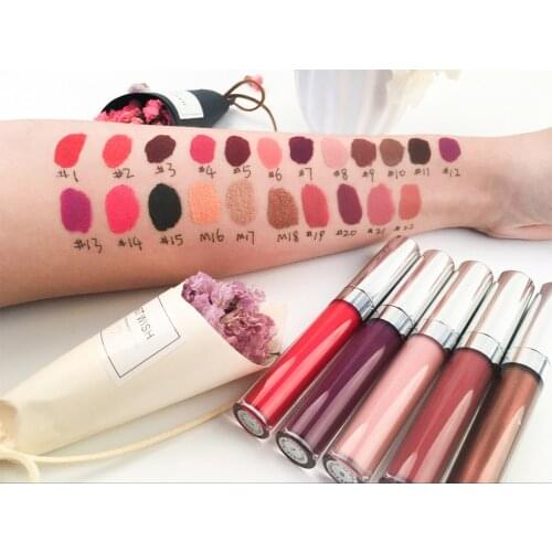 Silver Tube Matte Lip Gloss Nonstick Cup Easy To Color Long Lasting Cosmetics Private Label Wholesale