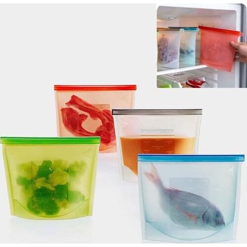 High Capacity Kitchen Food Sealing Storage Bag Food Preservation Silicone Bag Refrigerator Fresh Bag Can Microwave Heating