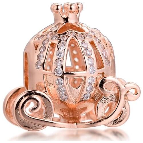 Charms 925 Silver Original Fit Pandora Bracelets Sterling Silver Carriage Charm Beads for Women diy Jewelry Making