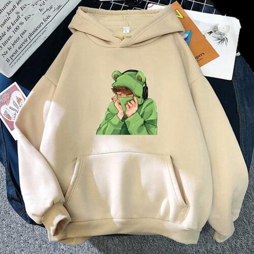 Anime Game Karl Jacobs Frog Hoodie Women Pullover Sweatshirts Harajuku Dream Smp Long Sleeve hoddies for teens Crew neck Hoody