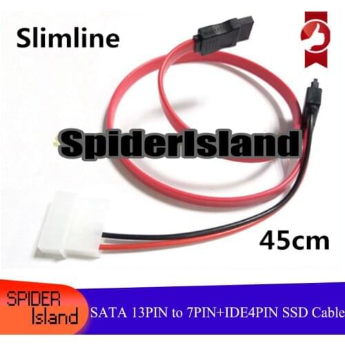 Slimline Cable SATA 13Pin to 7Pin DATA Cable with 4Pin IDE Power 45CM Hard Disk Connector Cable Power CD Driver Cable
