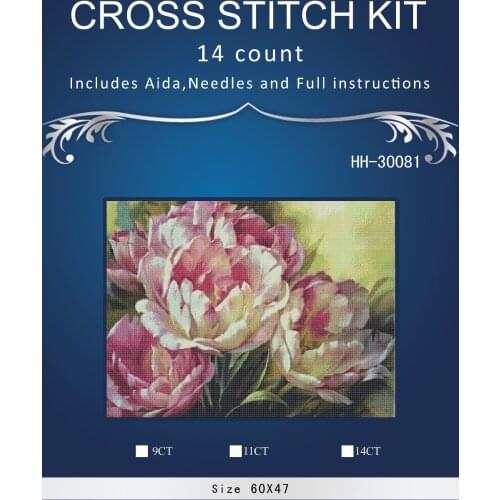 Top Quality Lovely Counted Cross Stitch Kit Coral Peonies Peony Pink Flower Flowers dim 70-35298 35298 9