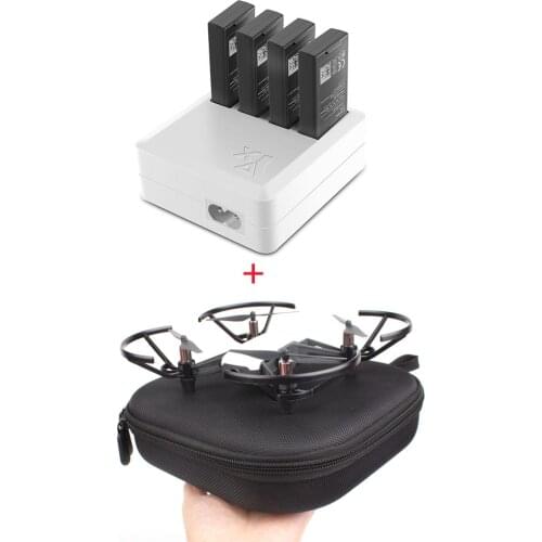 Charger For DJI Tello 4in1 Multi Battery Charging Hub + Carrying Case Storage Box Drone Flight Battery Quick Charging US/EU