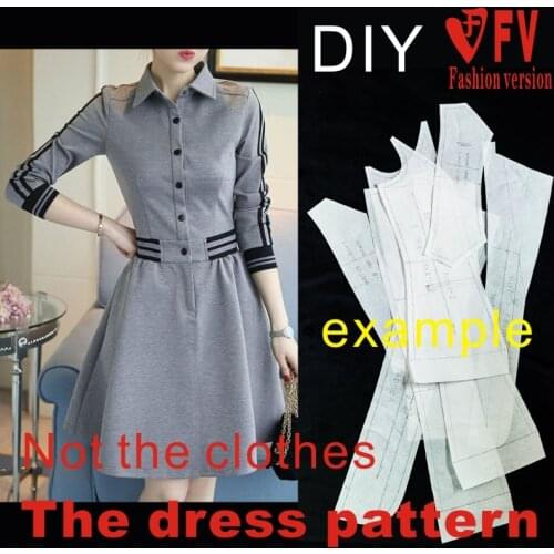 Ladies Knit Dress Stretch Roman Cloth Pattern Clothes Making Drawing Sewing Drawing BLQ-397