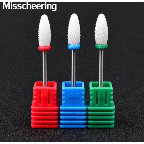 1 Pcs Ceramic Nail Drill Flame Bit Rotary Burr For Electric Machines Manicure Files Clean Beauty Accessories Nail Art Tools