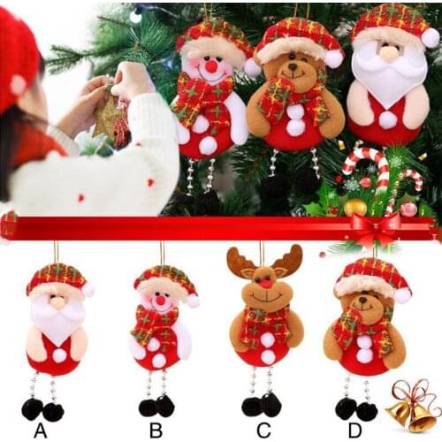 1PC Christmas Tree Ornaments Santa Claus Snowman Elk Bear Pendant Decoration Christmas Gift Home Decoration