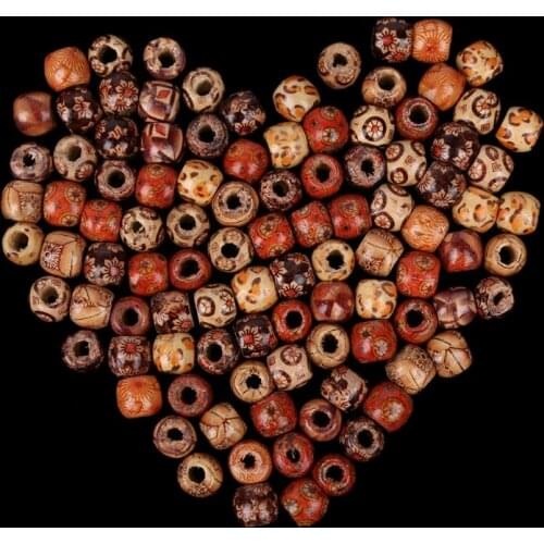 100 pcs Wood Round Spacers Loose Beads Necklace Bracelets Charms DIY Craft