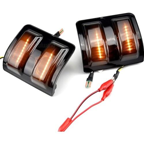2pcs For Ford F250 F350 F450 F550 2008-2016 LED Car Light Smoked Lens Amber LED Side Mirror Marker Lamps