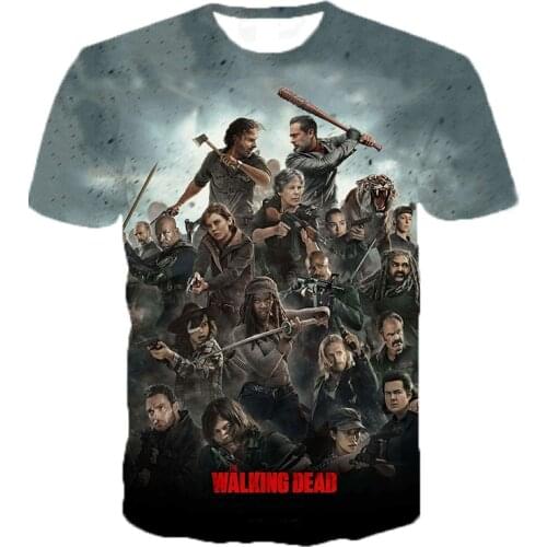 2021 Horror TV Drama The Walking Dead 3D Printed T Shirt Men Women Fashion Casual T-shirt Hip Hop Streetwear Oversized Tee Tops