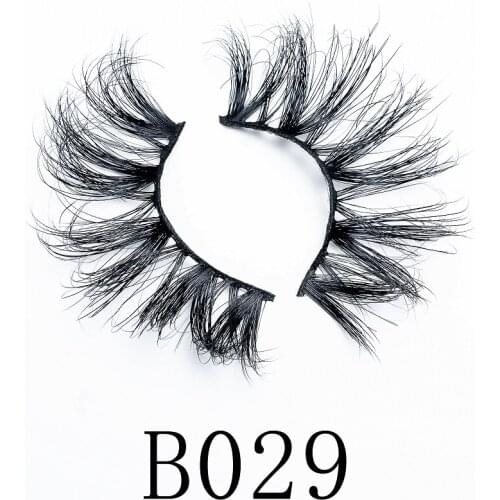 25mm B29 5D Handmade Long Fluffy Mink Lashes Natural Volume Soft False Strip 6D Eyelashes Thick Fake 3D Mink Lashes