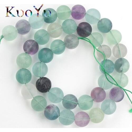 A+ Natural Mattt Frosted Colorful Fluorite Quartz Stone Beads Loose Beads For Jewelry Making 6/8/10/12MM Diy Bracelet Necklace
