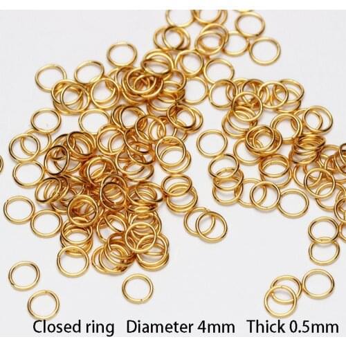 DIY accessories 18K gold closed gold circle bracelet necklace link material gold circle gold chain jewelry jewelry components