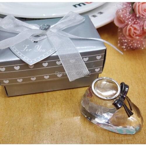 Free shipping 1pcs lovely crystal shoe favors and gifts in silver gift box baby showers christening baptism party gifts souvenir