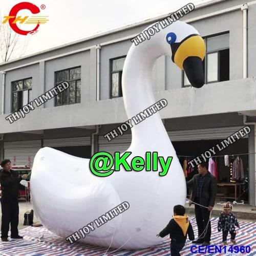 Free air shipping Hot Sale Pool Advertising Inflatable White Swan For Amusement Park Advertising, giant inflatable swan for sale