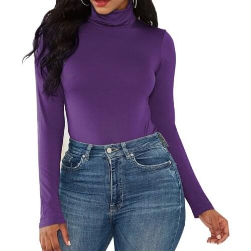 12 Colors Women Bodysuit Tops Autumn Solid Color Turtleneck Long Sleeve Bodycon Skinny Bodysuits Jumpsuits Ladies Sexy Club Wear
