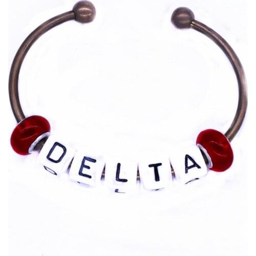 Hand Made Greek Letters Beaded DELTA Bangles Women Service Gift Jewelry