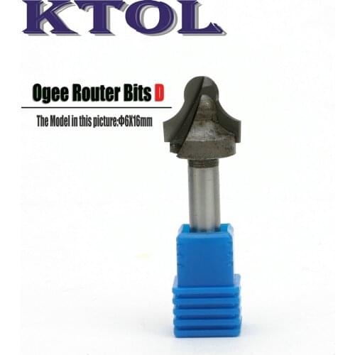 6x16mm D- Classical Ogee Micro Grain Carbide End Mill Cutter CNC Wood Router Bits Set,Clean Cut Mdf Woodworking Cutter Tools