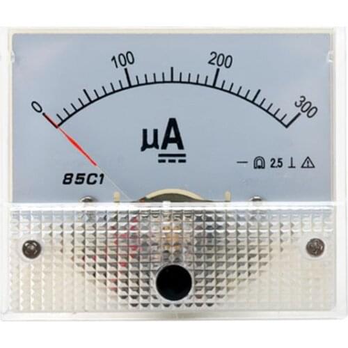 DC Analog Current Meter Panel Dial Current Gauge Pointer Ammeter Microampere Meter 50μA 100μA 200μA 300μA 500μA