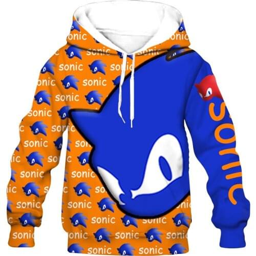 Sonic cartoon KID 3D print Flannelet thickening type Children zipper coat Sweatshirt/Hooded//family clothing design