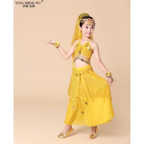 Kids Belly Dance Costumes 2/5pcs Set Oriental Dance Kids Belly Dancing Child India Belly Dance Clothes Girls Indian Bellydance