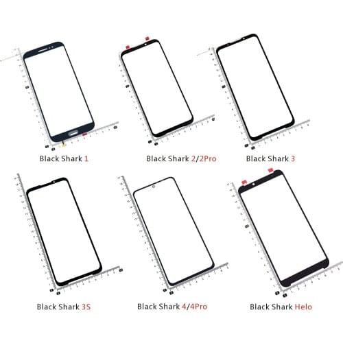 For xiaomi mi black shark Front LCD Glass Lens touchscreen Touch screen Outer Screen blackshark 1 2 3 Glass with flex